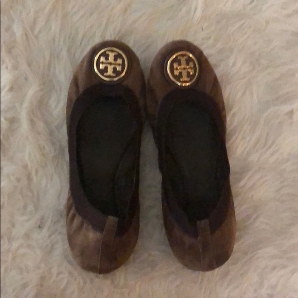 Tory Burch brown suede flats size 91/2 - Picture 2 of 3